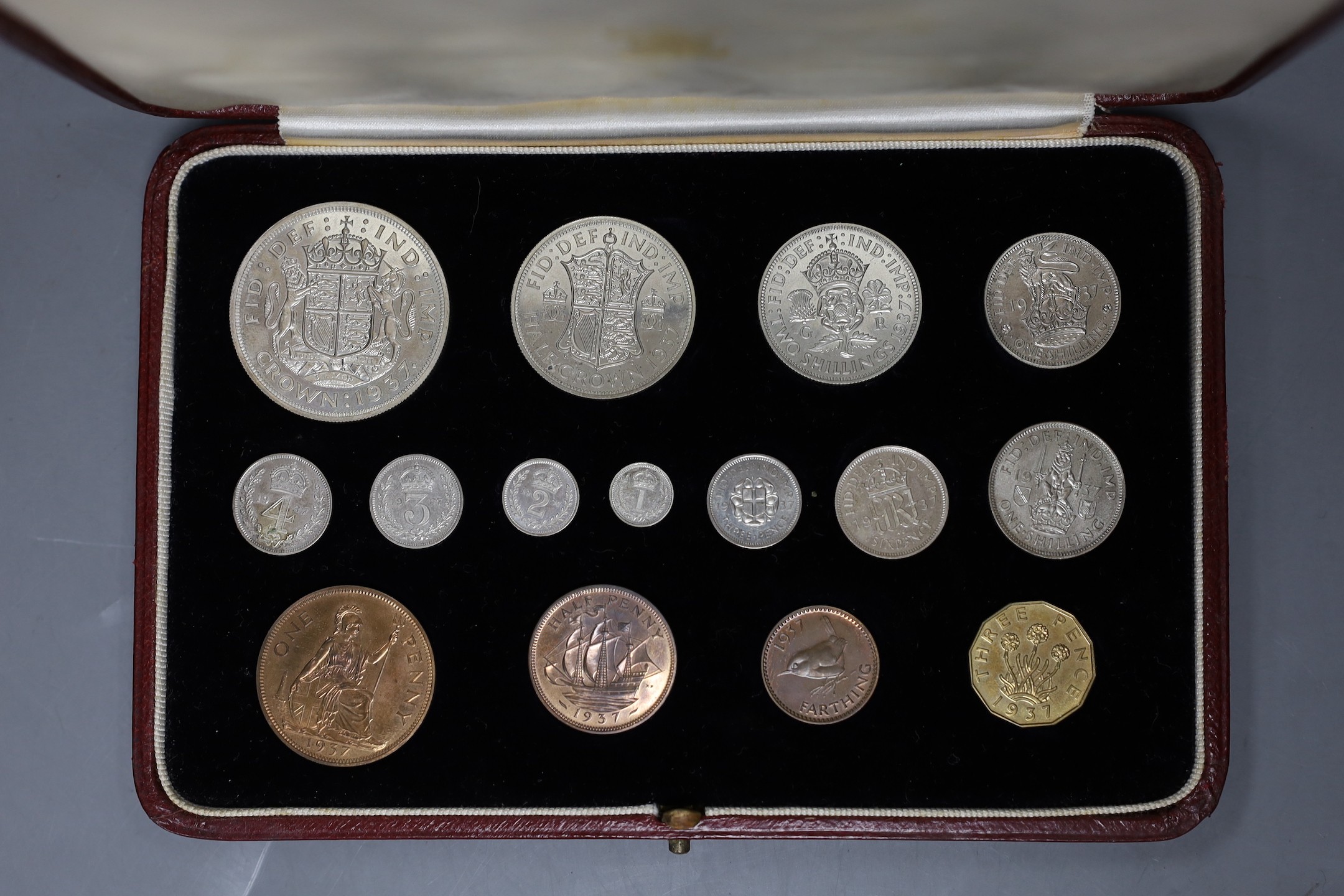 A cased George VI ‘coronation’ specimen coin set 1937, Crown to Maundy 1d, proof like (15)